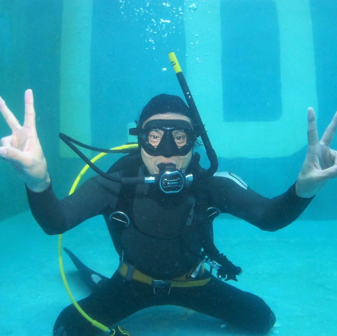 マスク脱着、見事に大成功!! scuba-diver-course-naui